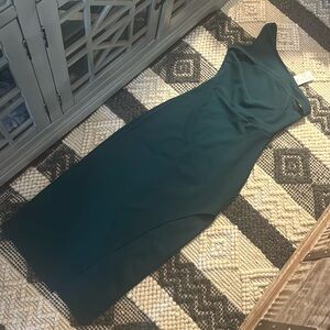 Windsor small teal one strap dress with a slit